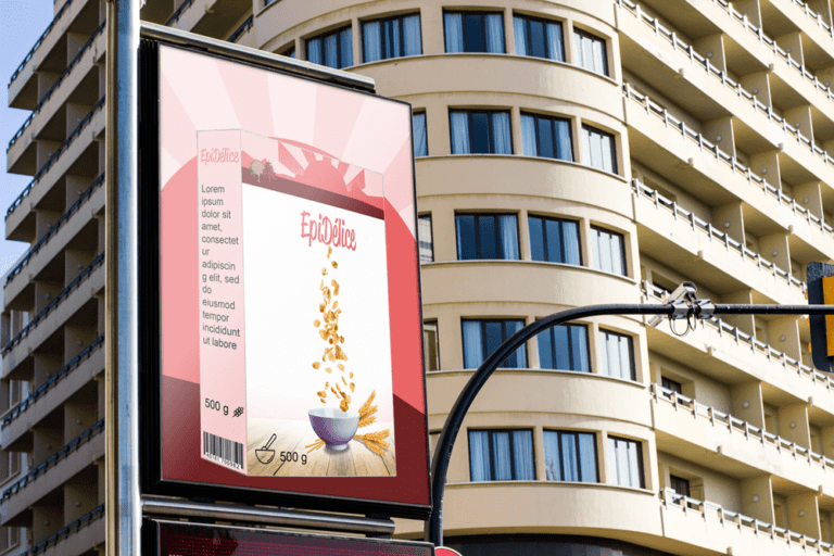 mockup d'une boite de cereales avec photoshop